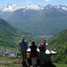 Lookout point, St. Justin on an Explorer level Pyrenees guided walking holiday