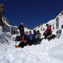 Ski touring Pyrenees - lunch stop