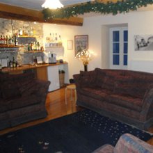 lounge pyrenees ski chaket The Pyrenees ski chalet living room at Christmas