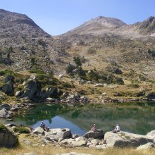 Lakes of the Neouvielle nature reserve and Pyrenes national park Lac de Madamete on a Pyrenees walking holiday