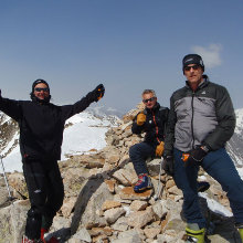 Peak ascent on skis