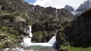 meltwater and waterfalls, Pyrenees national park.