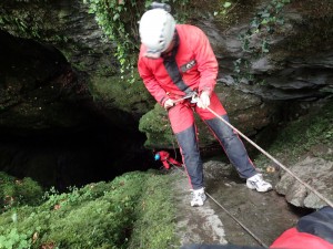 02 abseiling into the cave Pyrenees multi activity holiday
